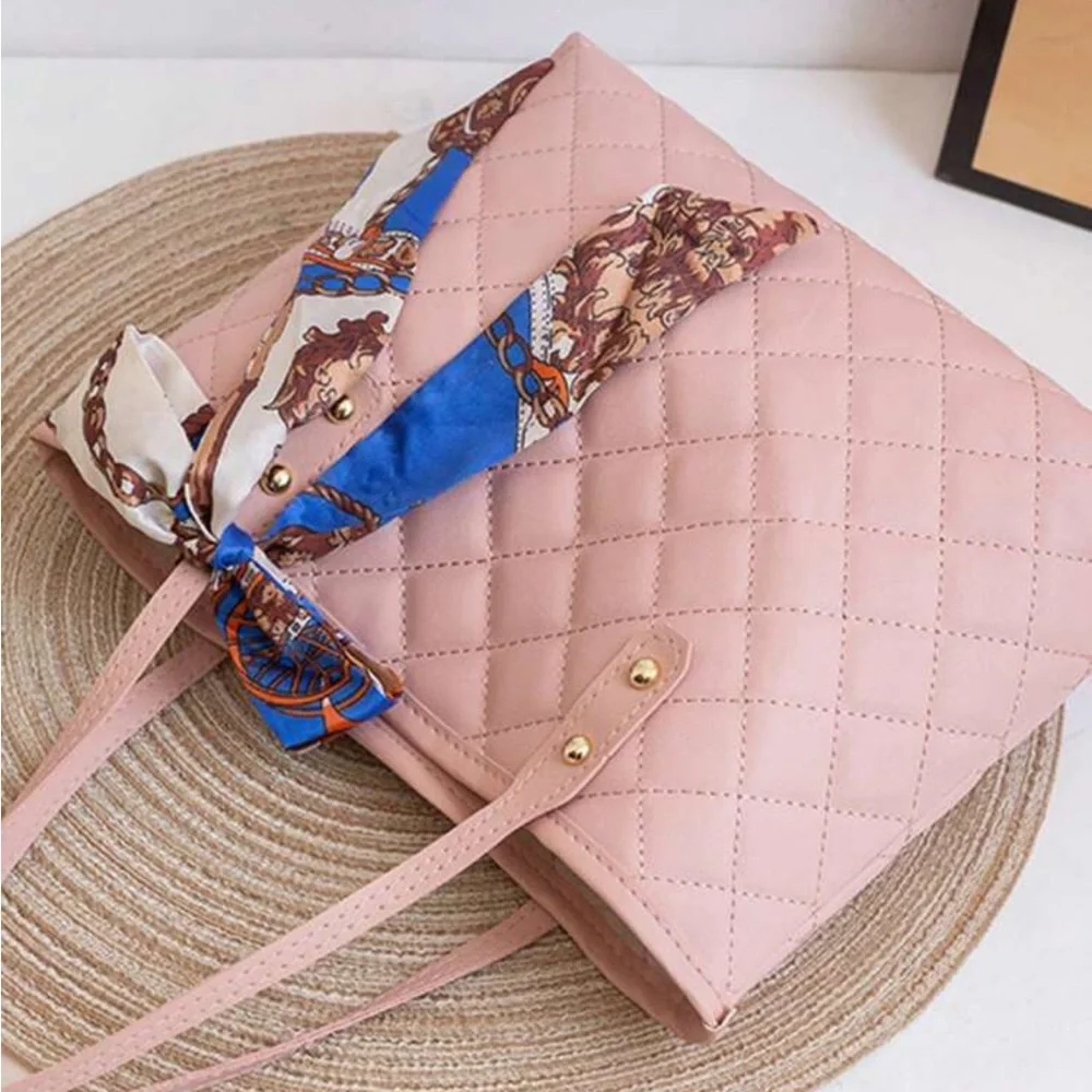 ⚠️Clearance Pink Quilted Shoulder Tote Bag - Picture 6 of 6